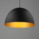 Tova 1 Light 20 inch Black and Gold Single Pendant Ceiling Light