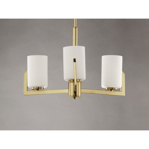 Dart 3 Light 22 inch Satin Brass Chandelier Ceiling Light