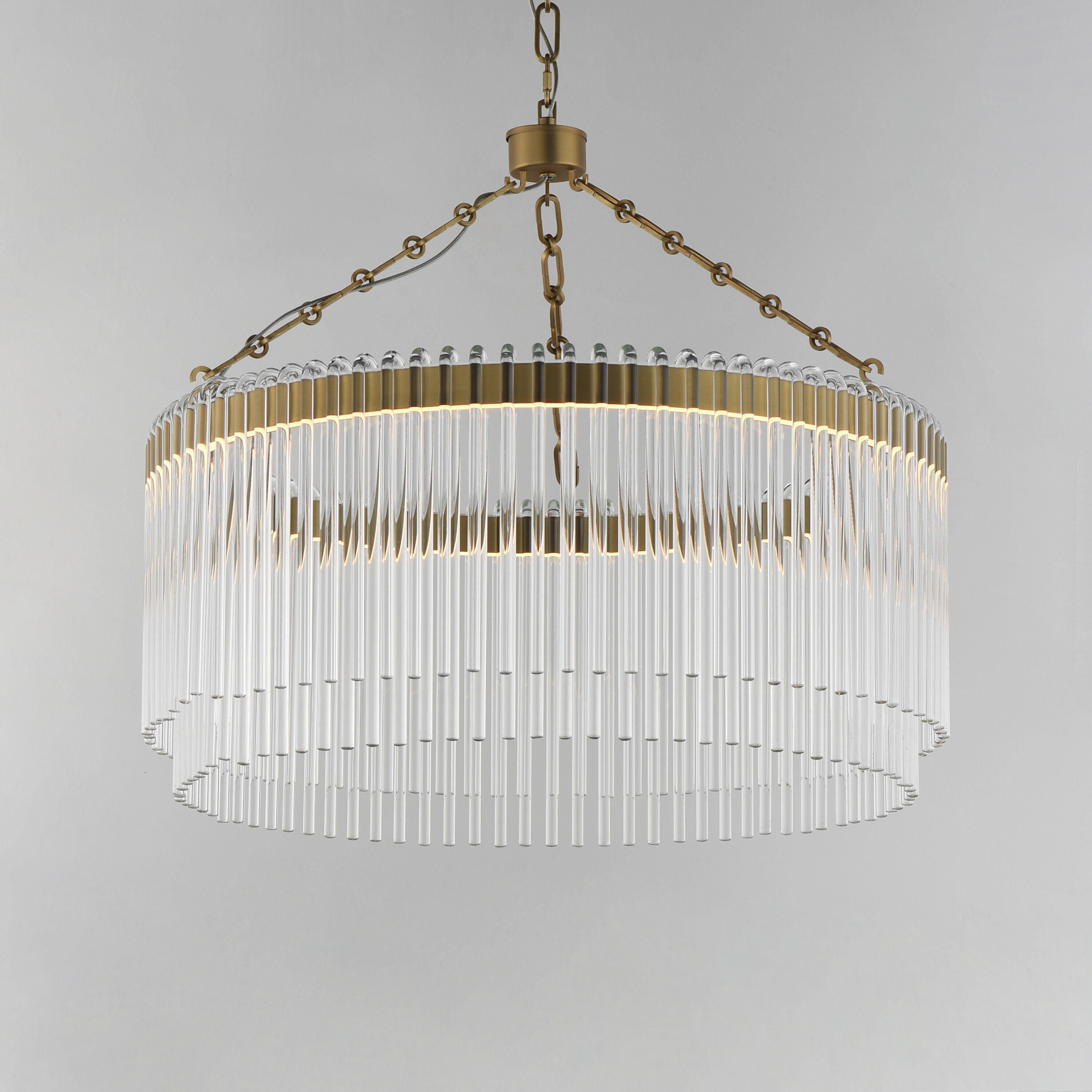 Jolie Single Pendant Ceiling Light in Natural Aged Brass