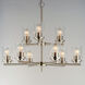 Corona 9 Light 28 inch Satin Nickel Multi-Tier Chandelier Ceiling Light in Clear