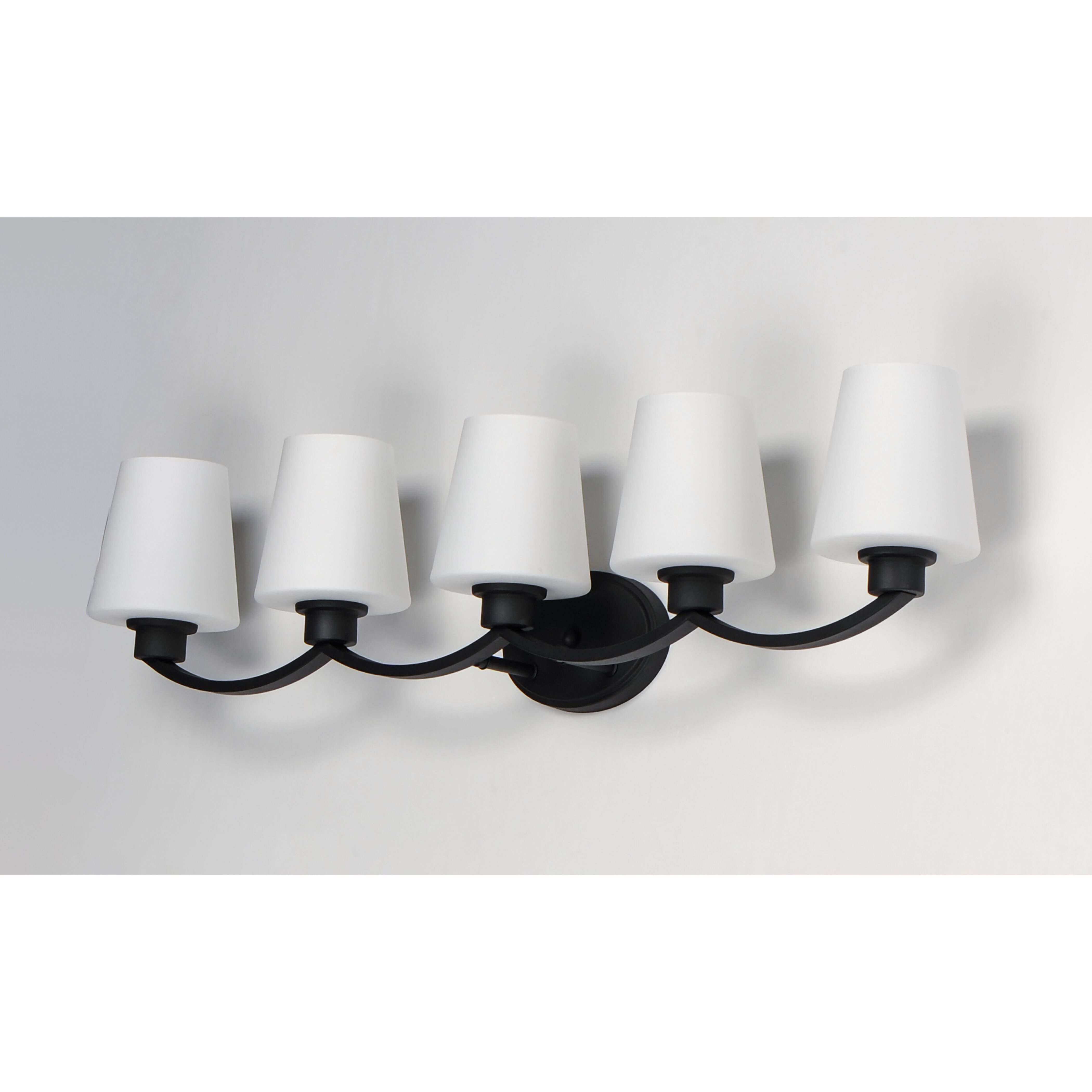 Shelter 5 Light 38 inch Black Bath Vanity Wall Light