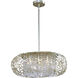 Arabesque LED 24 inch Golden Silver Single Pendant Ceiling Light in Beveled Crystal