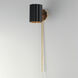 Primrose 1 Light 6 inch Gold Leaf Wall Sconce Wall Light in Matte Black