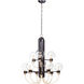 Bauhaus 9 Light 28 inch Bronze/Satin Brass Multi-Tier Chandelier Ceiling Light