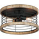 Homestead 2 Light 15 inch Driftwood and Black Semi-Flush Mount Ceiling Light