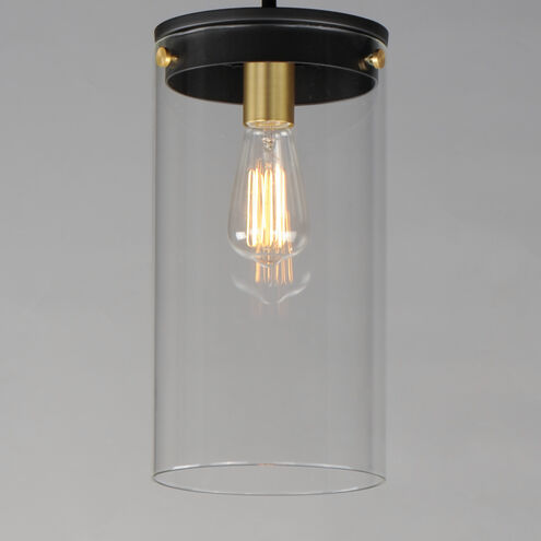 Pinn 1 Light 8 inch Black/Satin Brass Single Pendant Ceiling Light