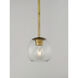 Branch 1 Light 11 inch Natural Aged Brass Single Pendant Ceiling Light