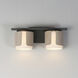 Draughtsman 2 Light 18 inch Natural Wood and Charcoal Bath Vanity Wall Light in Satin White