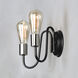 Haven 2 Light 9 inch Black and Satin Nickel Wall Sconce Wall Light
