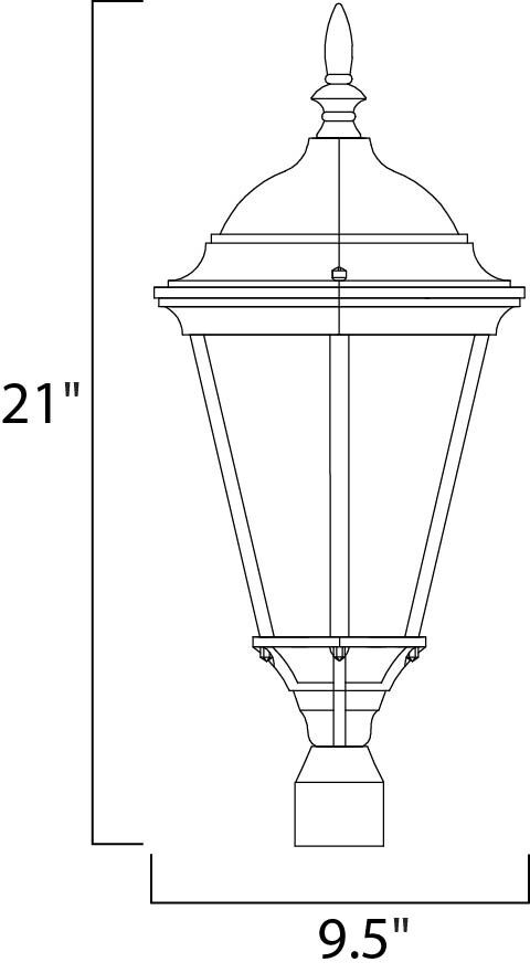 Westlake 1 Light 21 inch Black Outdoor Pole/Post Lantern