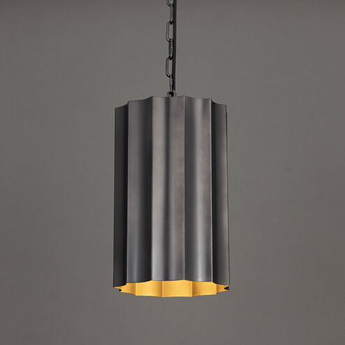 Allegra 1 Light 9.25 inch Gunmetal and Gold Mini Pendant Ceiling Light