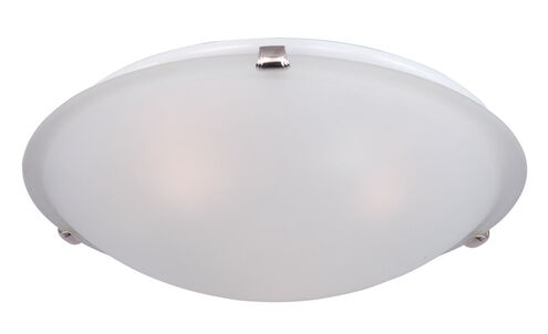 Malaga 3 Light 16 inch Satin Nickel Flush Mount Ceiling Light in Frosted