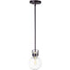 Bauhaus 1 Light 6 inch Bronze and Satin Brass Mini Pendant Ceiling Light
