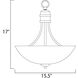 Logan 3 Light 15.5 inch Satin Nickel Invert Bowl Pendant Ceiling Light