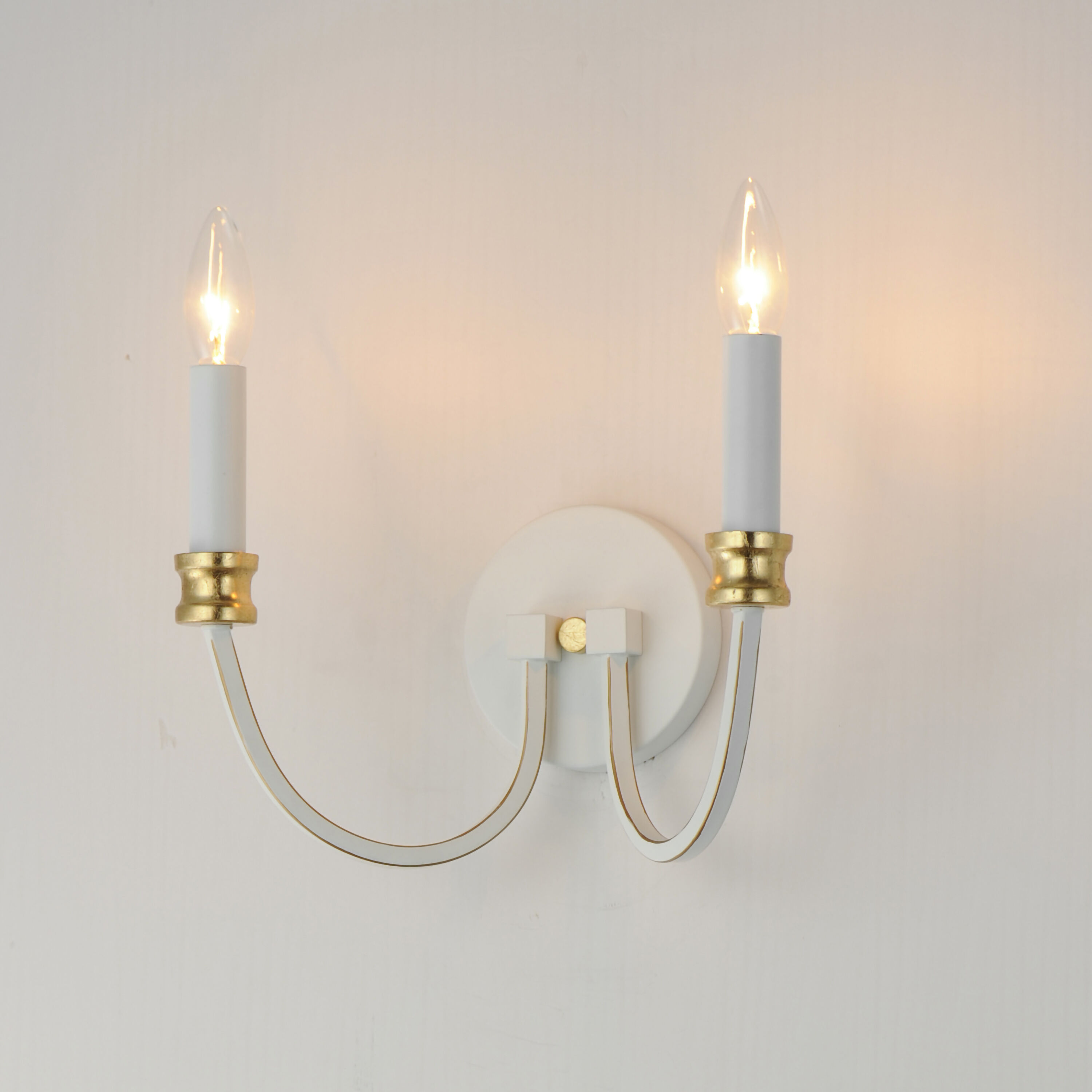 Charlton 2 Light 11.75 inch Weathered White and Gold Leaf Wall Sconce Wall Light