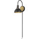 Dawn 1 Light 7 inch Antique Brass and Black Wall Sconce Wall Light
