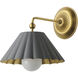 Primrose 1 Light 10 inch Dark Grey and Gold Leaf Wall Sconce Wall Light