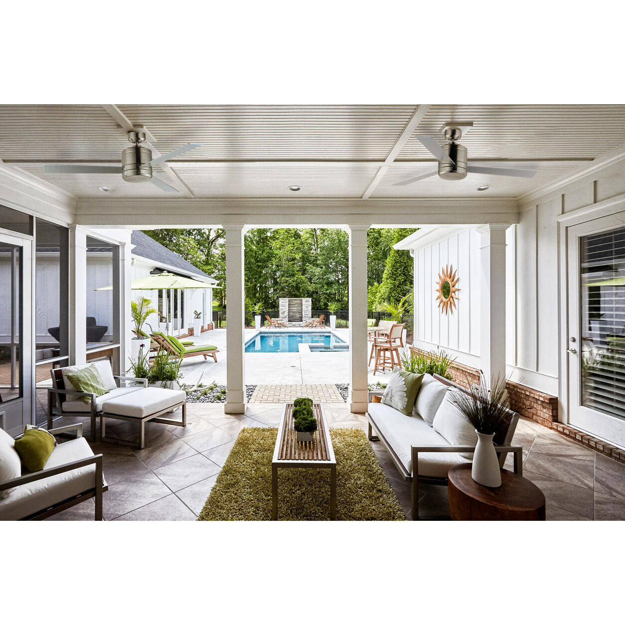 Tanker 52 inch Satin Nickel Outdoor Ceiling Fan