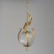 Firenze 1 Light 9.25 inch Gold Leaf Single Pendant Ceiling Light in Clear Ribbed