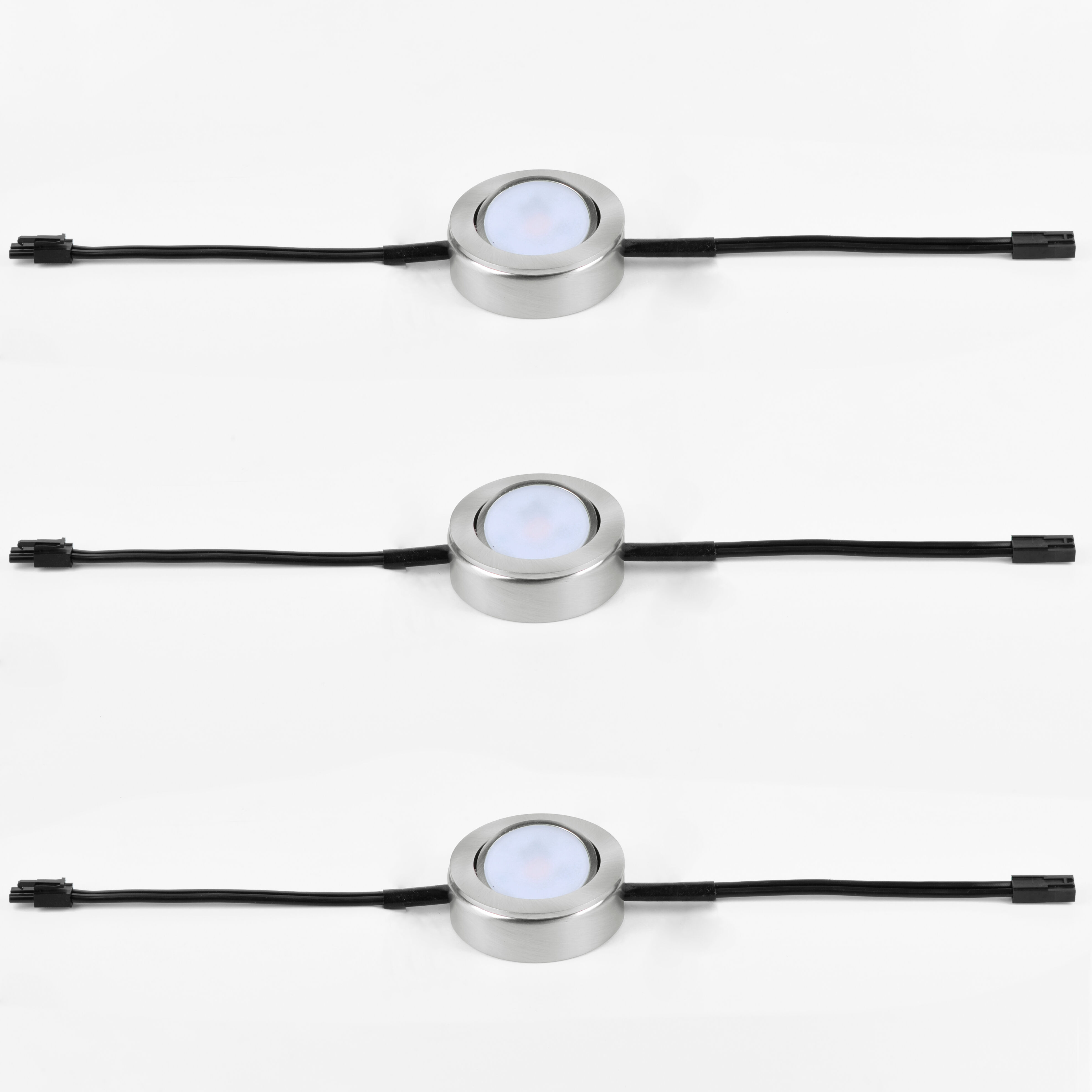 CounterMax MX-LD-AC 120 LED 2.75 inch Satin Nickel Under Cabinet Disc
