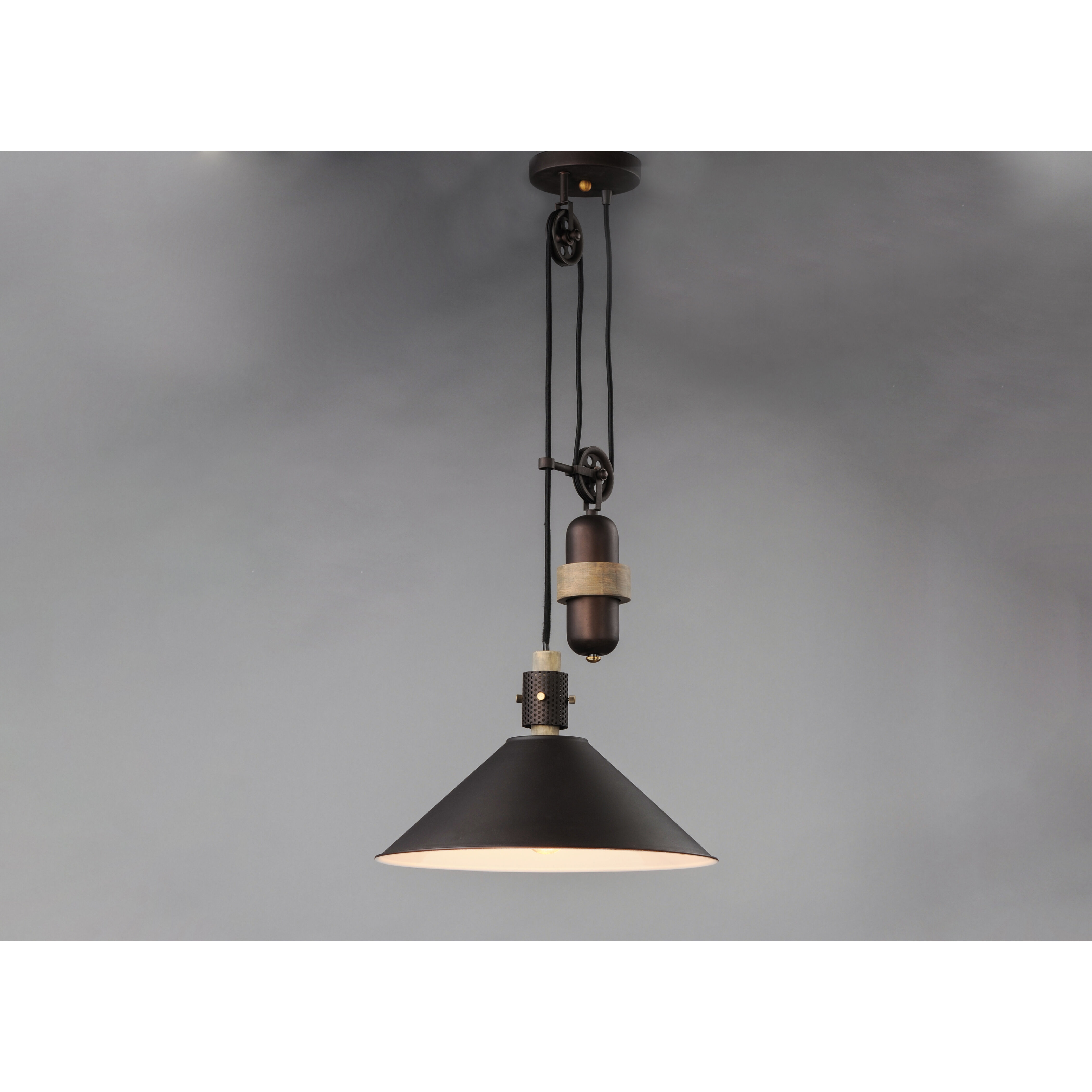 Tucson 1 Light 16 inch Oil Rubbed Bronze/Weathered Wood Single Pendant Ceiling Light