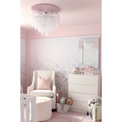 Glacier 9 Light 24 inch White/Polished Chrome Flush Mount Ceiling Light