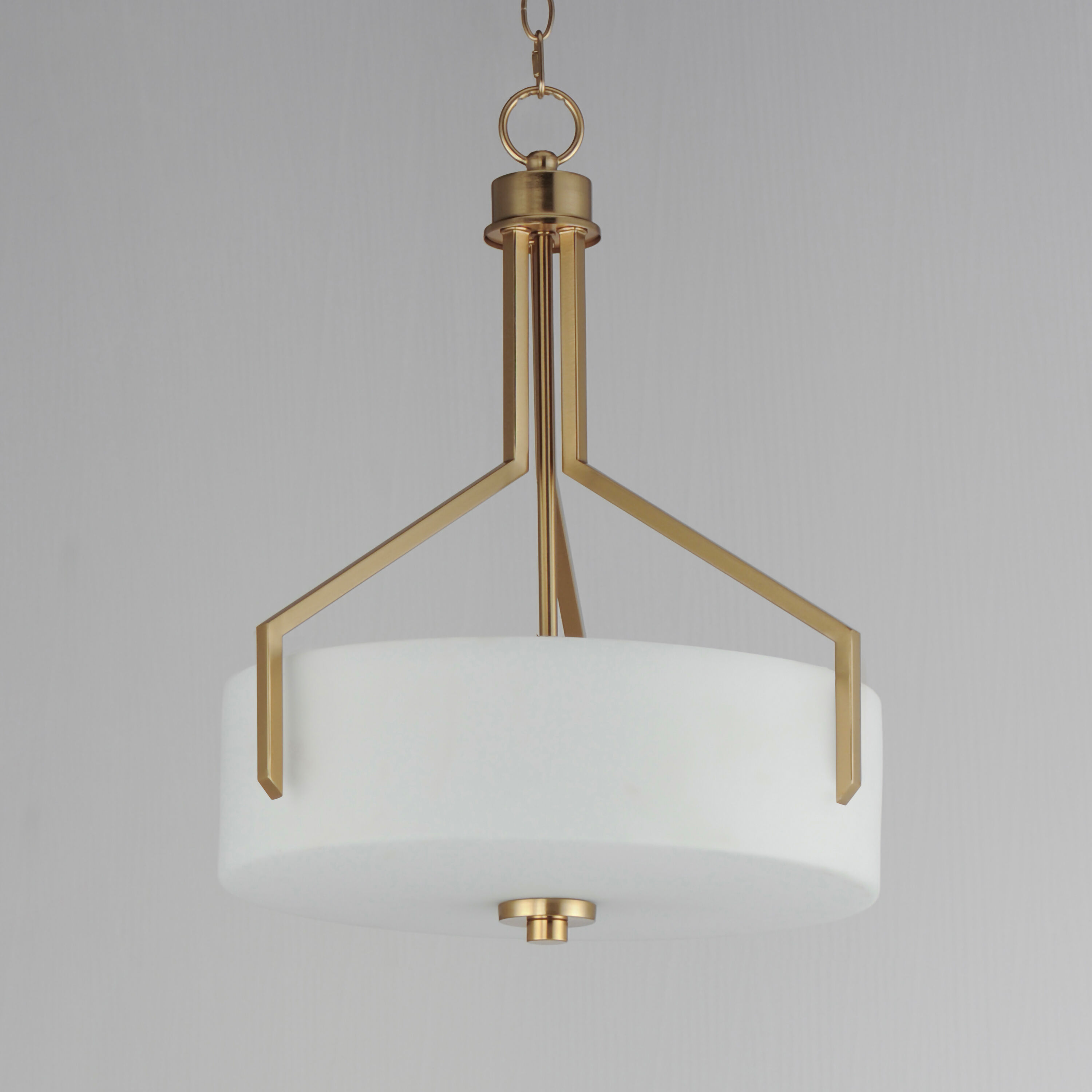 Dart 3 Light 16.75 inch Satin Brass Entry Foyer Pendant Ceiling Light