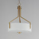 Dart 3 Light 16.75 inch Satin Brass Entry Foyer Pendant Ceiling Light