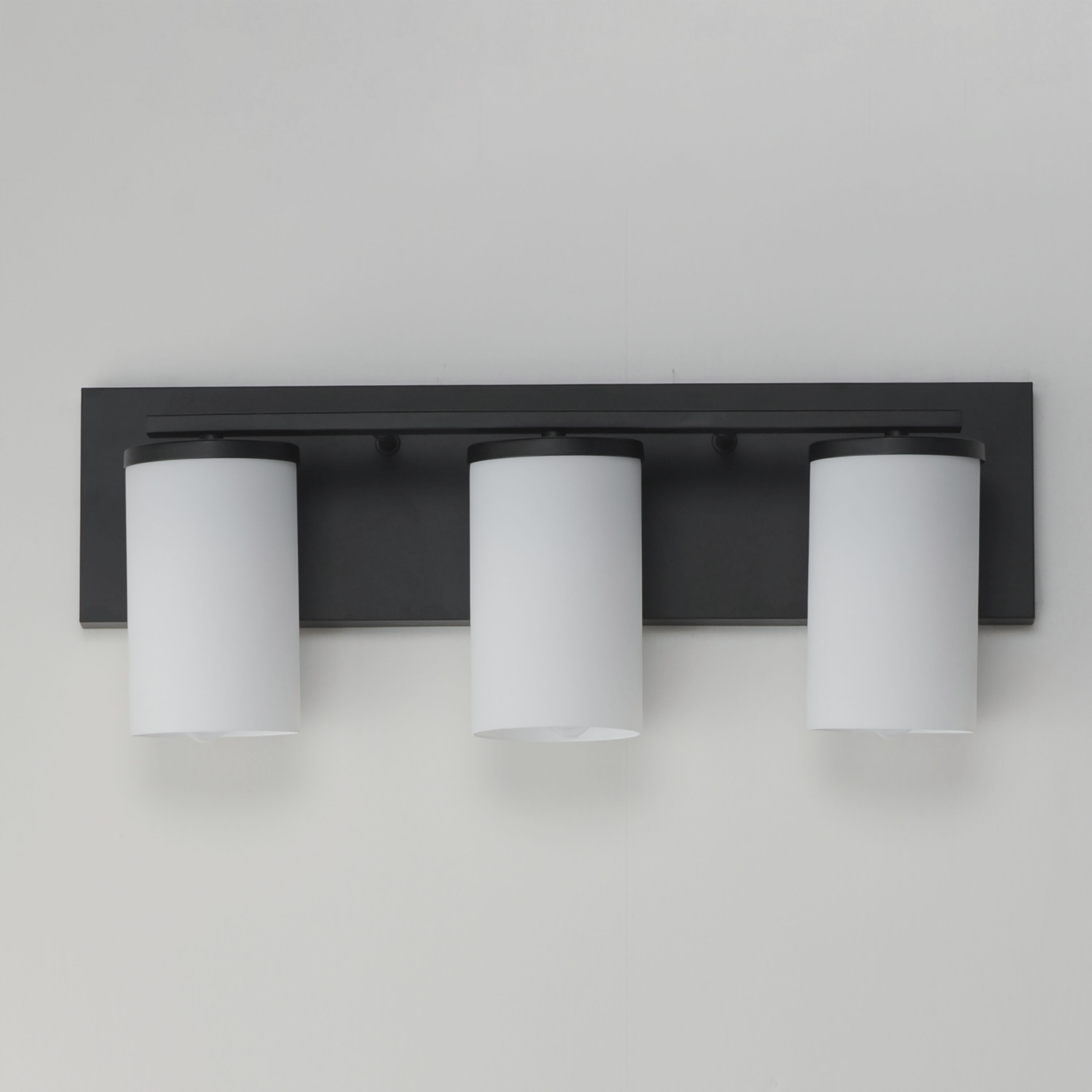Lateral 3 Light 20 inch Black Bath Vanity Wall Light in Satin White