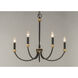 Charlton 5 Light 26 inch Black and Antique Brass Chandelier Ceiling Light in Antique Brass and Black