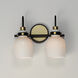 Milk 2 Light 13.5 inch Satin Brass Bath Vanity Wall Light in Black and Satin Brass
