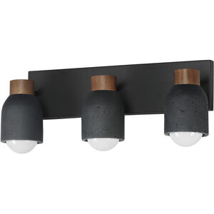 Pompeii 3 Light 21 inch Lava and Black Bath Vanity Wall Light