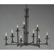 Anvil 9 Light 34 inch Natural Iron Chandelier Ceiling Light in Without Shade