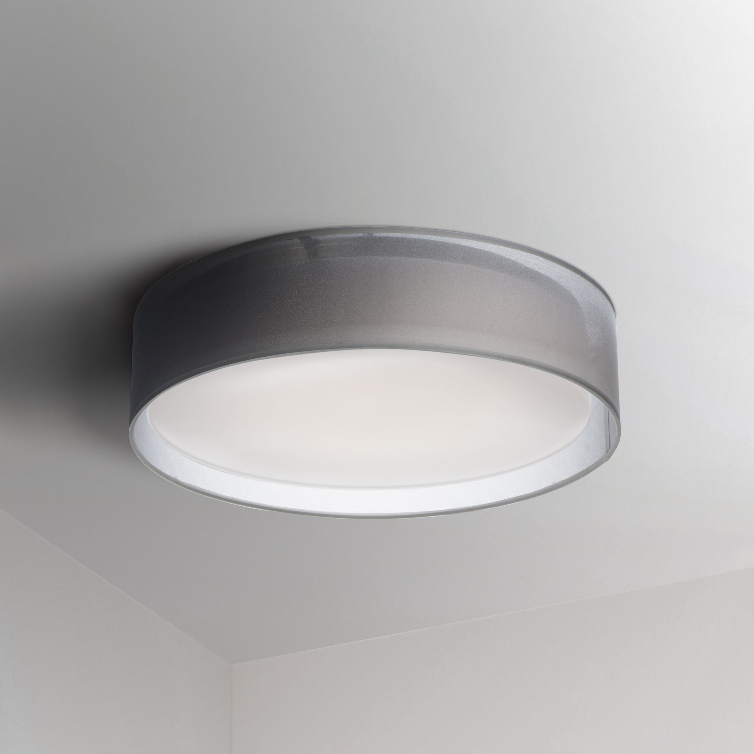 Prime LED 20 inch Flush Mount Ceiling Light in White Organza