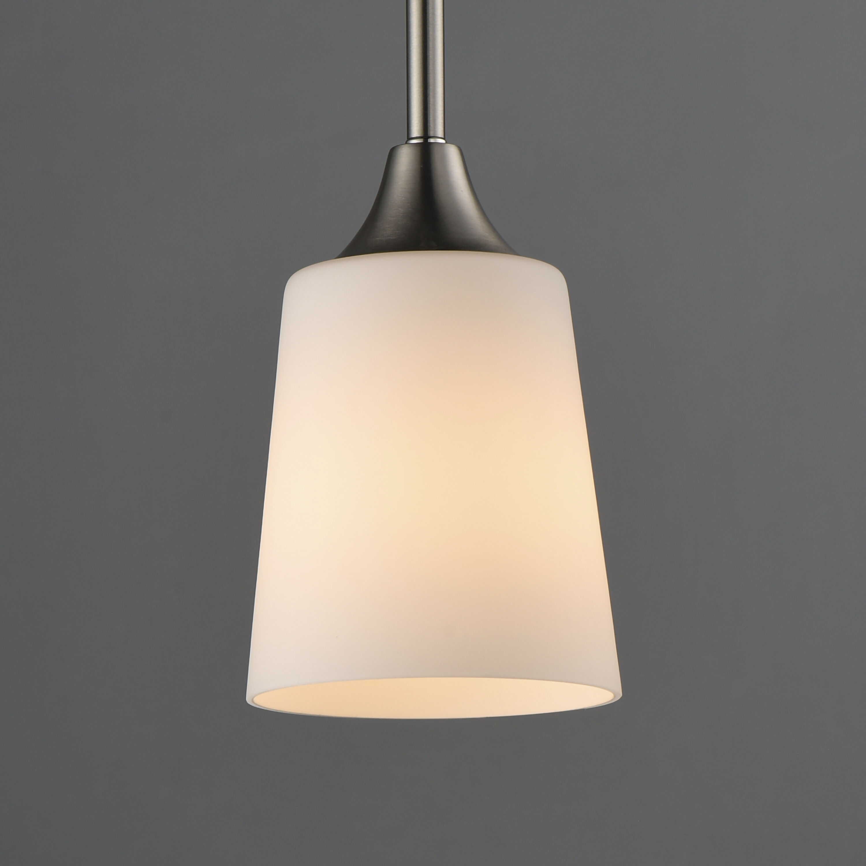 Hudson 1 Light 4.75 inch Satin Nickel Mini Pendant Ceiling Light in Satin White