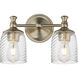 Swirl 2 Light 14 inch Satin Champagne Bath Vanity Wall Light in Sienna
