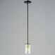 Sleek 1 Light 4 inch Antique Brass and Black Mini Pendant Ceiling Light