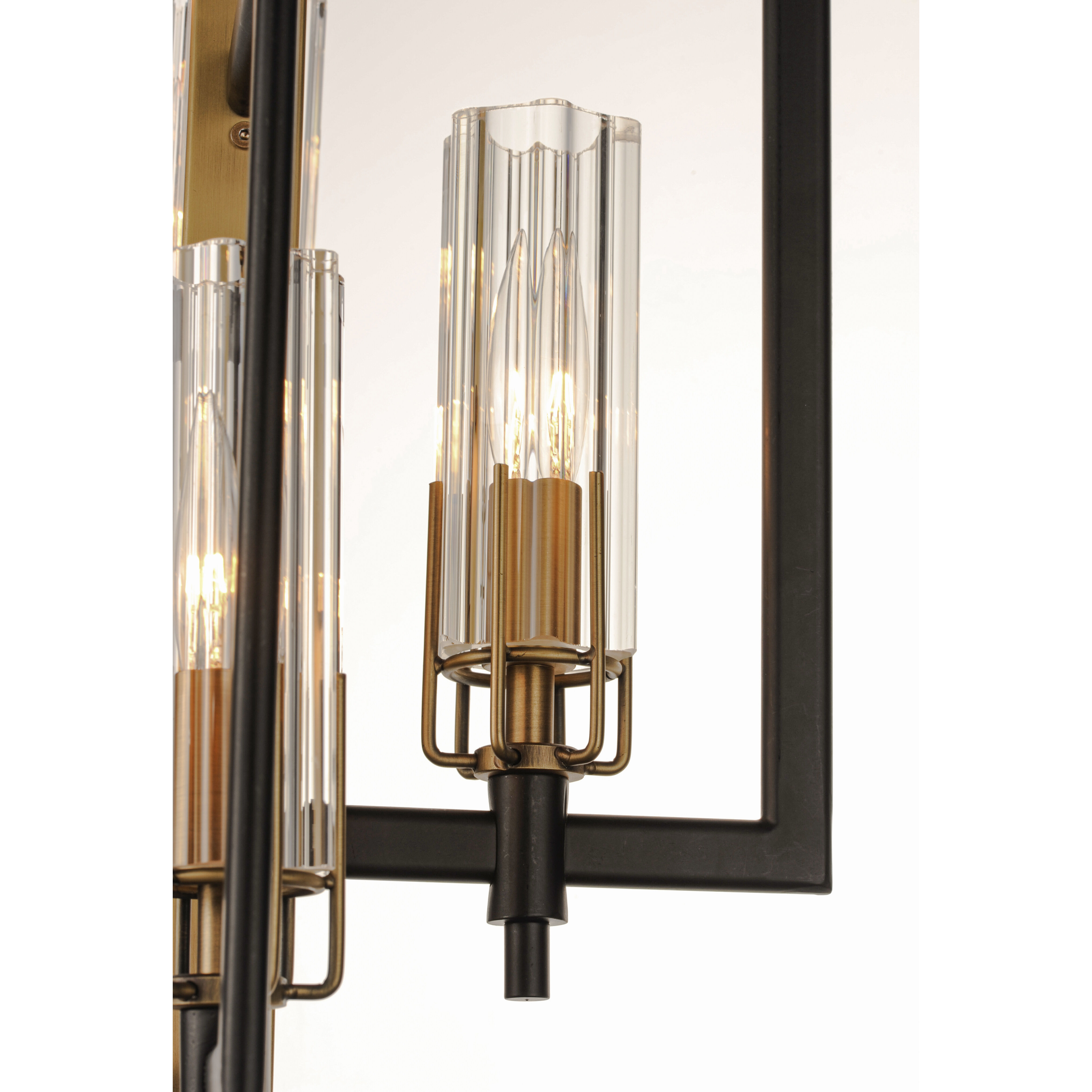 Flambeau 3 Light 13 inch Black/Antique Brass Single Pendant Ceiling Light