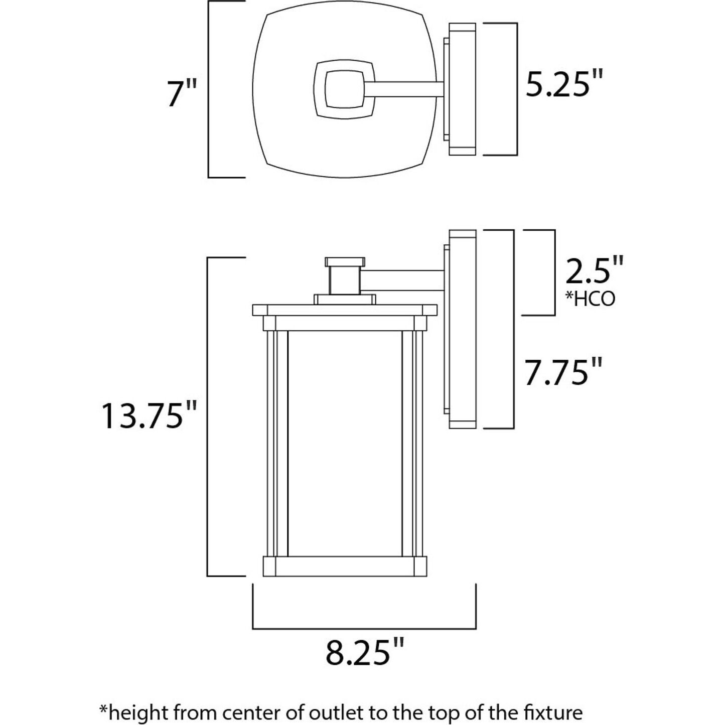 Bungalow LED E26 LED 14 inch Bronze Outdoor Wall Mount
