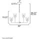 Hudson 9 Light 30 inch Satin Nickel Multi-Tier Chandelier Ceiling Light in Clear