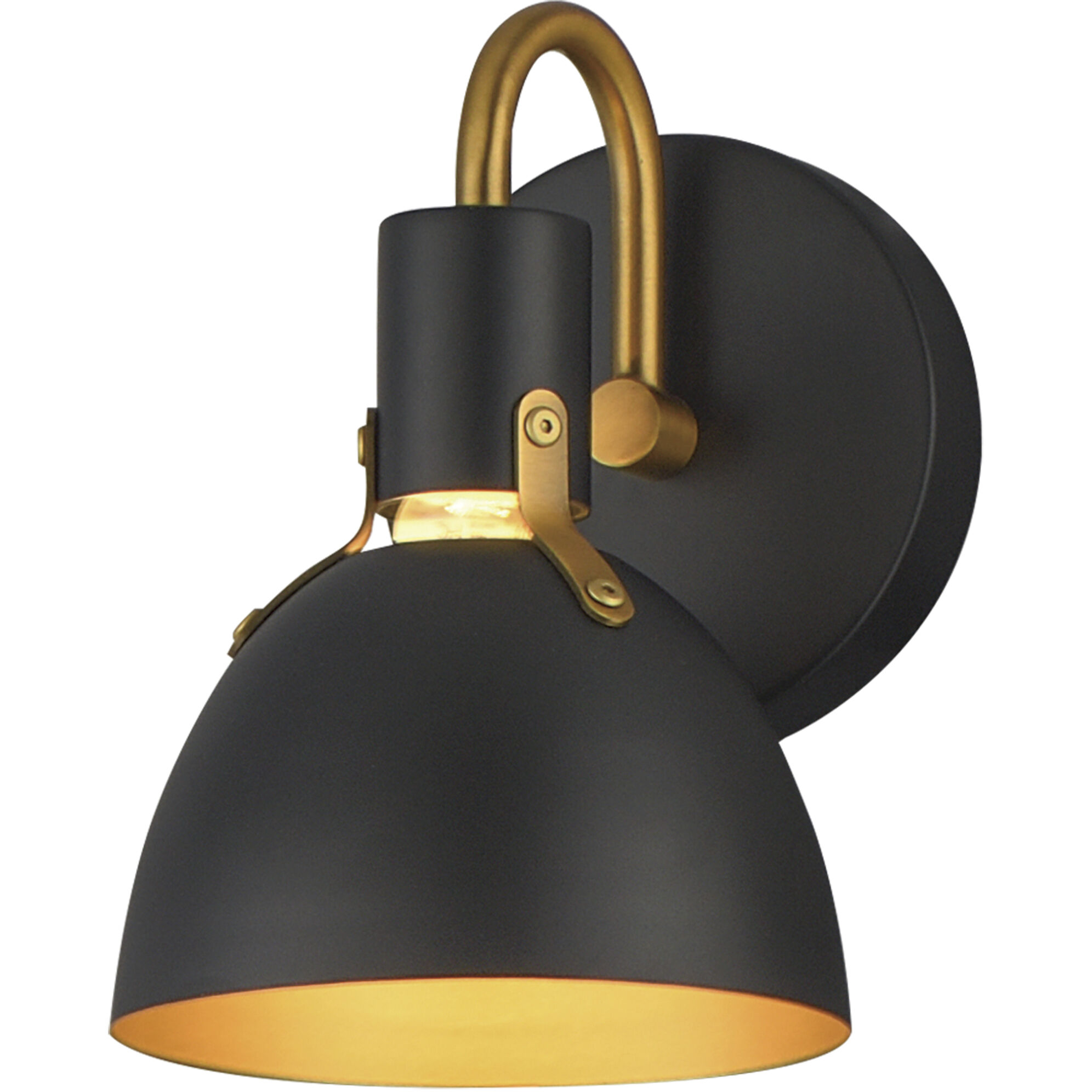 Dusk 1 Light 6 inch Black and Antique Brass Bath Vanity Wall Light