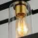 Capitol 4 Light 36 inch Black/Antique Brass Linear Pendant Ceiling Light