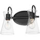 Ava 2 Light 13.5 inch Black Bath Vanity Light Wall Light