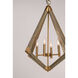 Vector 4 Light 19 inch Weathered Oak/Antique Brass Single Pendant Ceiling Light