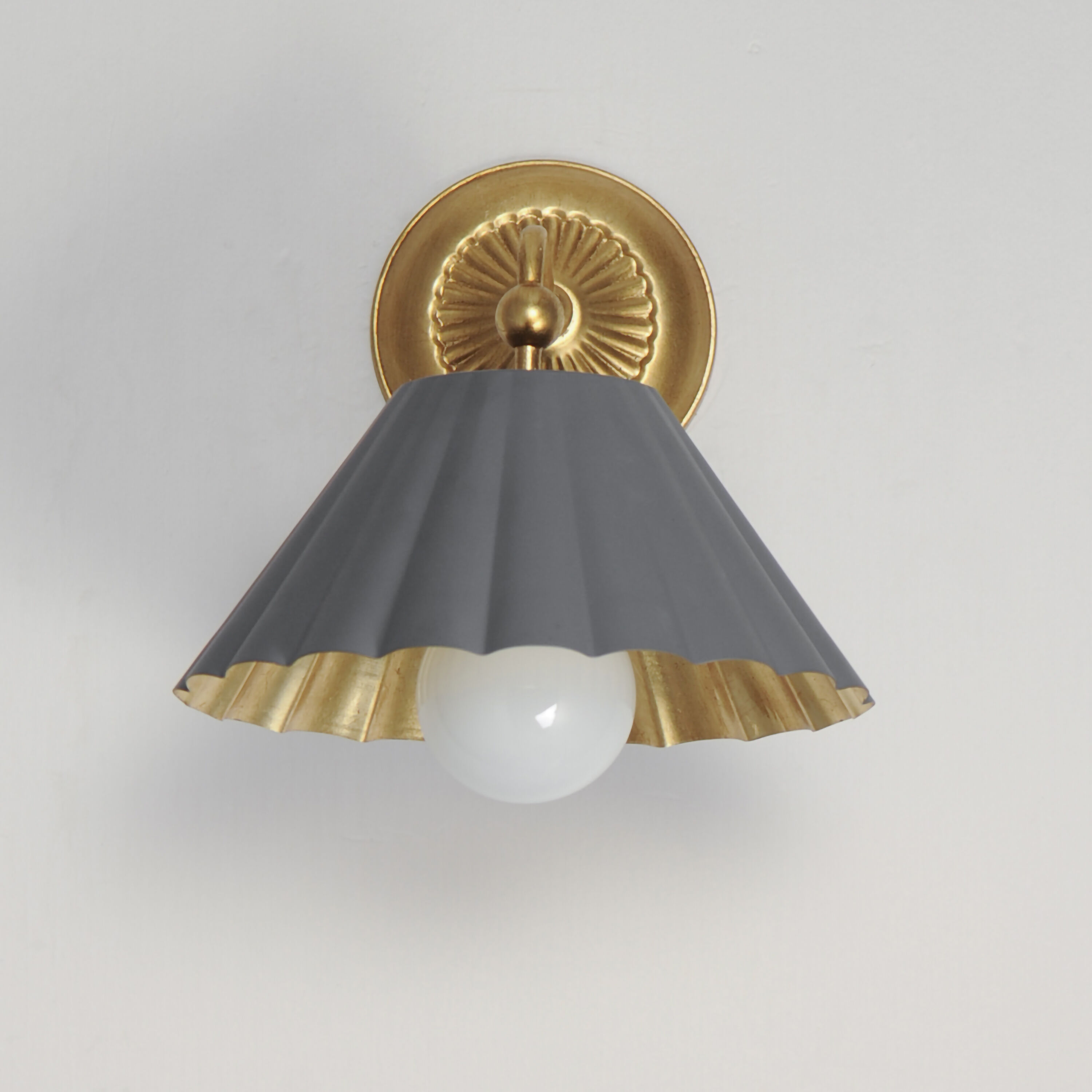 Primrose 1 Light 10 inch Dark Grey and Gold Leaf Wall Sconce Wall Light