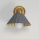 Primrose 1 Light 10 inch Dark Grey and Gold Leaf Wall Sconce Wall Light