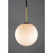Vesper 1 Light 11.75 inch Satin Brass and Black Single Pendant Ceiling Light