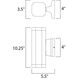Lightray LED 10.25 inch Brushed Aluminum Outdoor Wall Mount