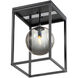 Fluid LED 9.75 inch Black and Polished Chrome Flush Mount Ceiling Light in Mirror Smoke