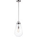 Nyla 1 Light 9.5 inch Satin Nickel Single Pendant Ceiling Light